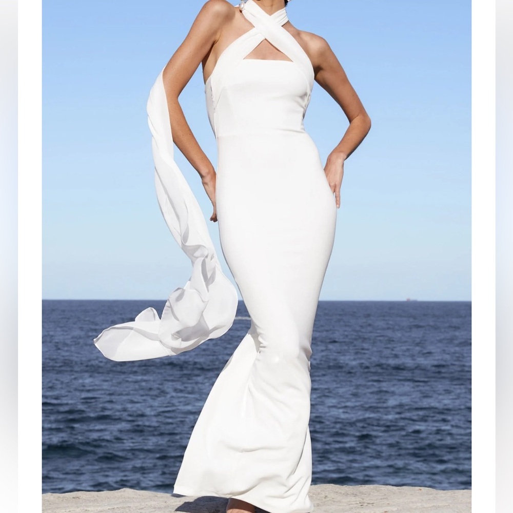 Elegant White Evening Gown. Brand new with tags. Size Small.